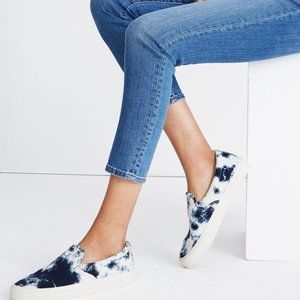 Madewell Sidewalk Slip-On Sneakers in Tie-Dyed Recycled Canvas UNISEX 5/6.5